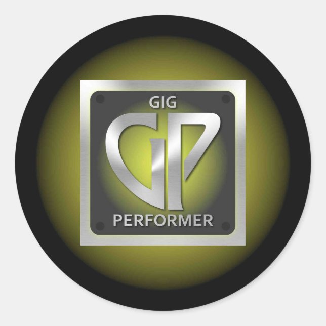 Sticker GP rond avec logo jaune (Devant)