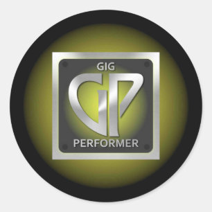 Sticker GP rond avec logo jaune