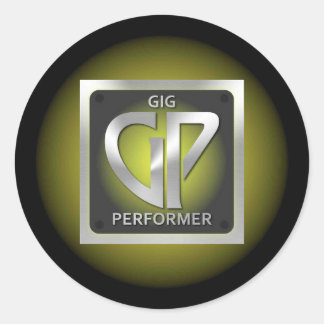 Sticker GP rond avec logo jaune