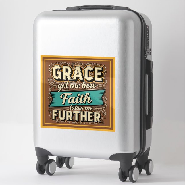 Sticker Grace m'a eu ici design rétro (Sur valise)