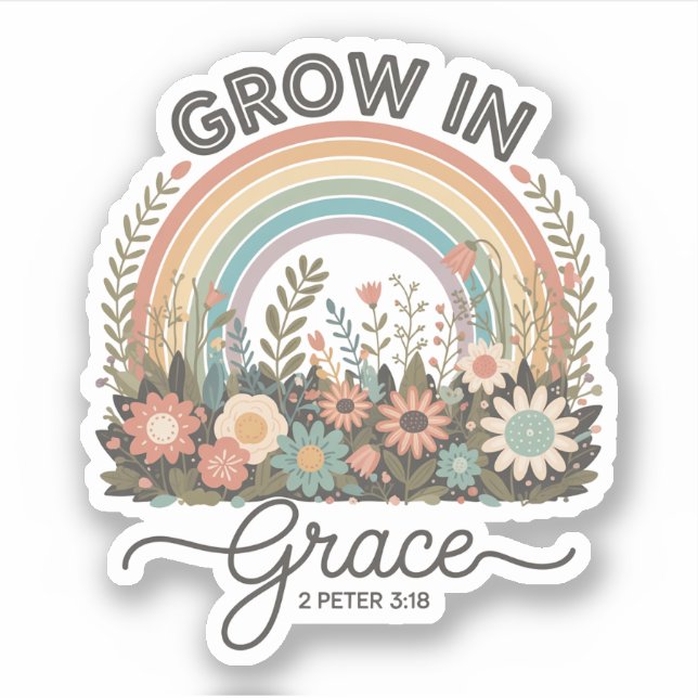 Sticker Grace Vintage Retro Rainbow Christian (Devant)