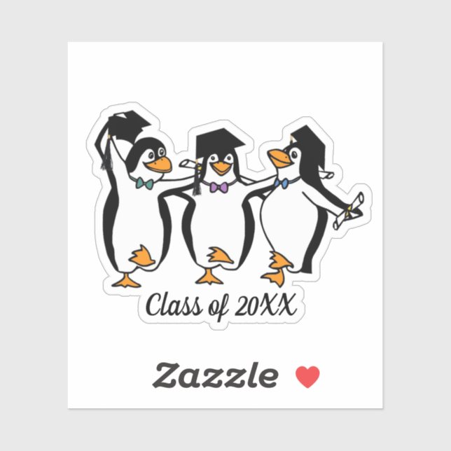 Sticker Graduation des pingouins dansants (Feuille)