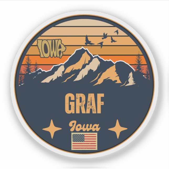Sticker Graf, Iowa Ia, États-Unis (Devant)