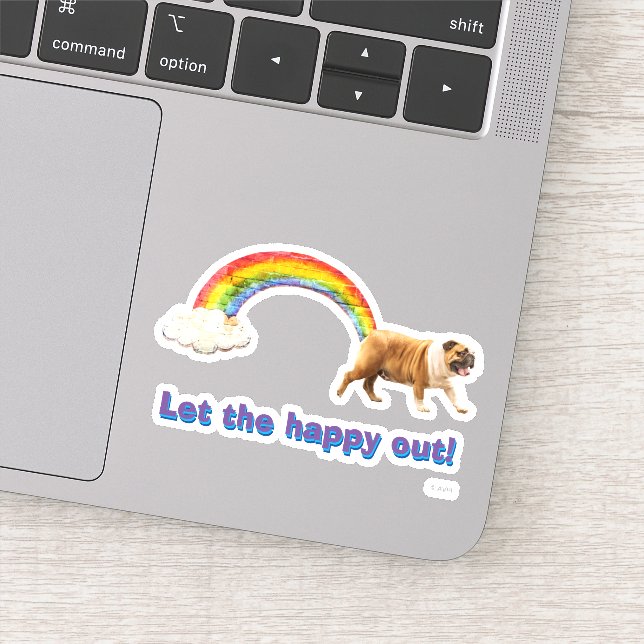 Sticker Graffiti Chien et Arc-en-ciel (Détail)