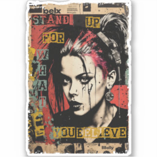 Sticker Graffiti Graffiti Grunge de Punk Rock Girl Street