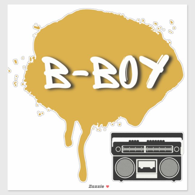 Sticker Graffiti Hip hop Gold B-Boy Genre Reveillez (Feuille)