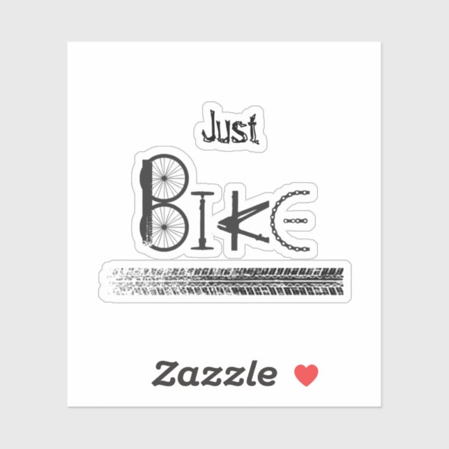Sticker Graffiti « Just Bike » fait de pièces de vélo et d (Feuille)