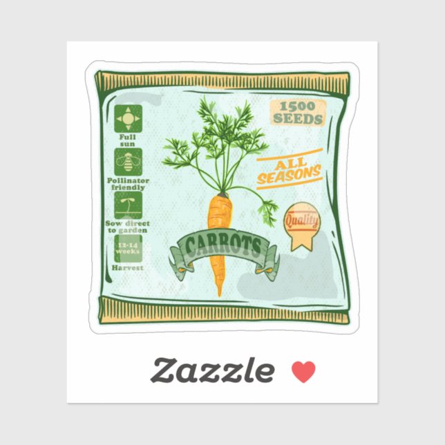Sticker Graines de carottes cultivant des légumes (Feuille)
