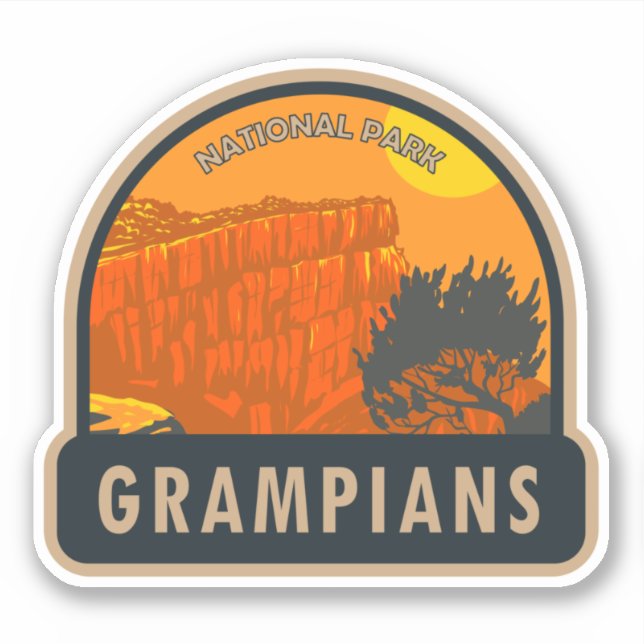 Sticker Grampians National Park Australie Vintage (Devant)