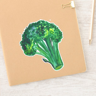 Sticker Grand Beau Brocoli Vert aquarelle Art