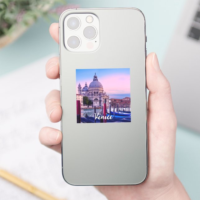 Sticker Grand Canal avec gondoles et église à Venise (Téléphone)