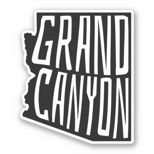 Sticker Grand Canyon, Arizona State Outline - USA Travel (Devant)