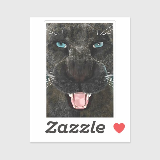 Sticker Grand Chat Panther Noir (Feuille)