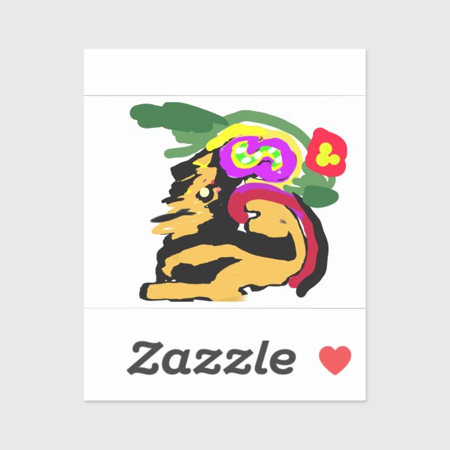 Sticker Grand Danois et fleurs  (Feuille)