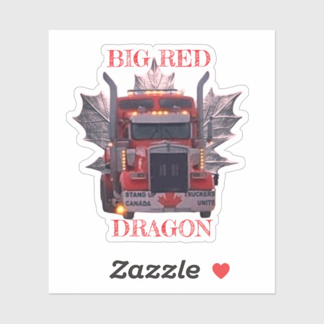 STICKER GRAND DRAGON ROUGE (Feuille)