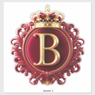 Sticker Grand monogramme B sur velours rouge