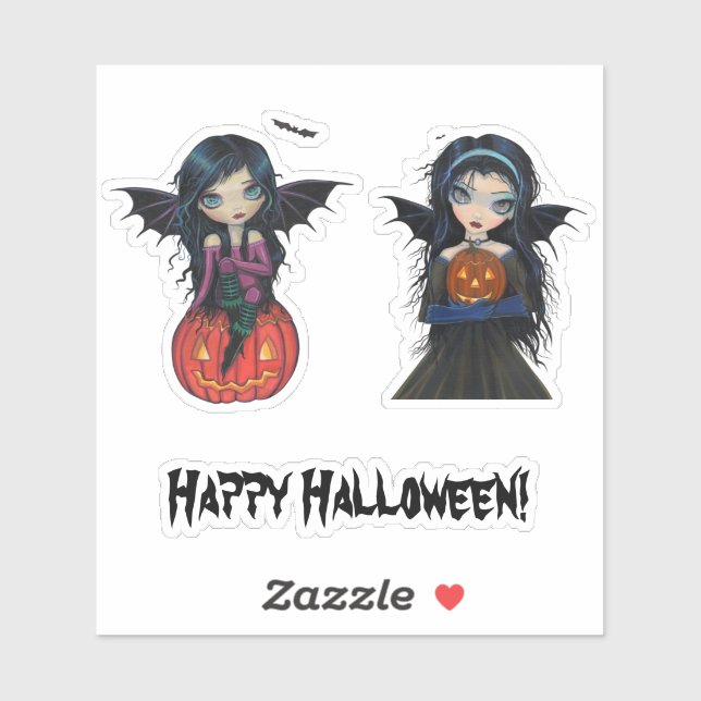 Sticker Grand oeil Vampire Halloween Citrouille Molly Harr (Feuille)