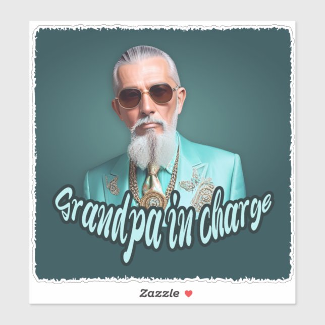 Sticker grand-père en charge (Feuille)