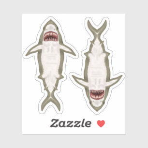 Sticker Grand requin blanc 2 Requins Poisson Océanique