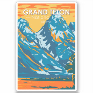 Sticker Grand Teton National Park Wyoming Vintage