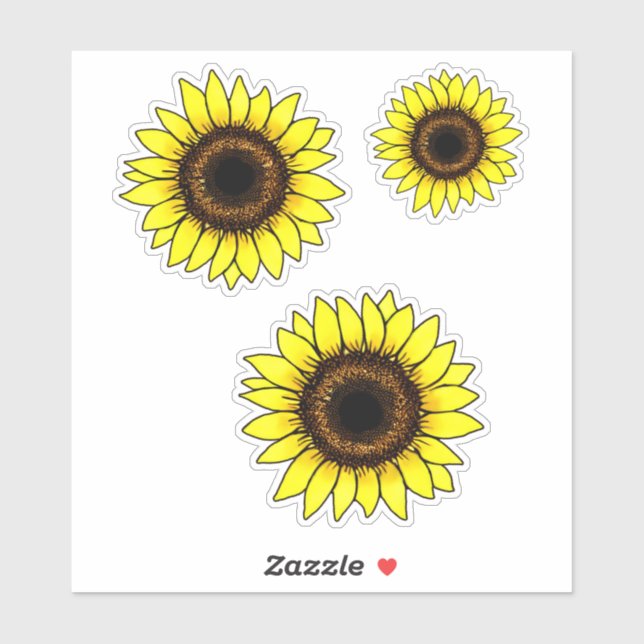 Sticker Grand Tournesol Jaune Doré (Feuille)