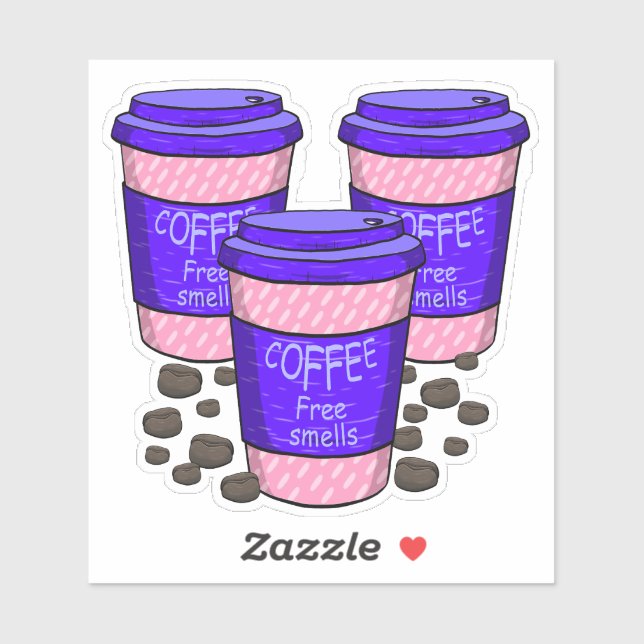 Sticker Grande 3 Coupe De Café X (Feuille)