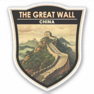 Sticker Grande Muraille de Chine Travel Art Vintage