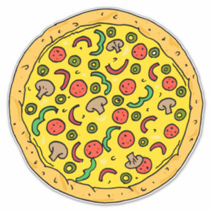 Sticker Grande Pepperoni Pizza Pie Tasty Fast Food