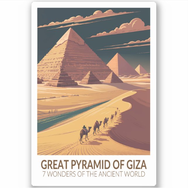 Sticker Grande Pyramide de Gizeh Sept Merveilles du Monde (Devant)