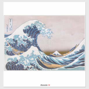 Sticker Grande vague du tsunami Kanagawa Japon par Hokusai