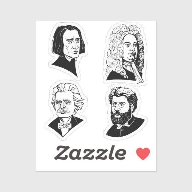 Sticker Grands compositeurs - set 1 - (Feuille)