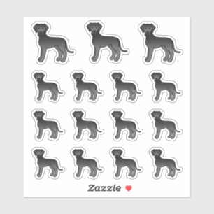 Sticker Grands Danois noirs Chiens de dessin animé mignons