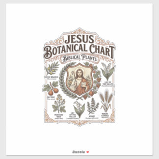 Sticker Graphique botanique de Jésus Plantes bibliques Jés