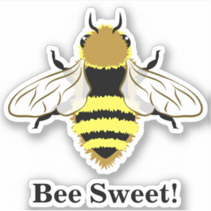 Sticker Graphique d'abeille de miel avec le texte fait sur