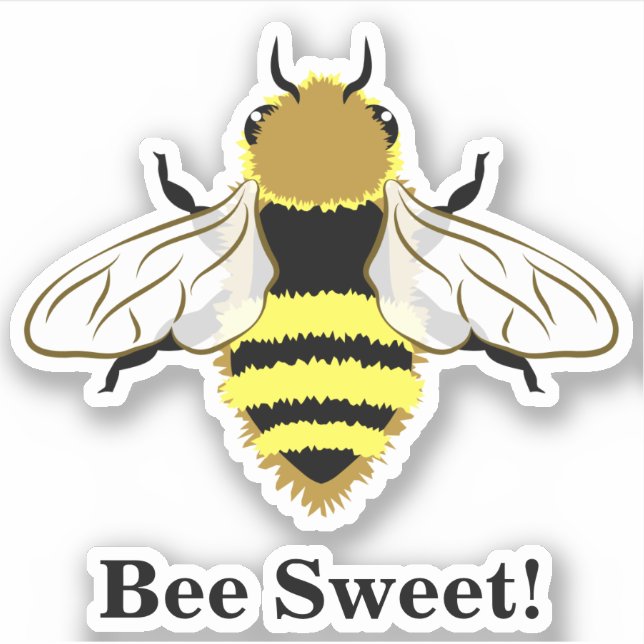 Sticker Graphique d'abeilles miel avec texte personnalisé (Devant)