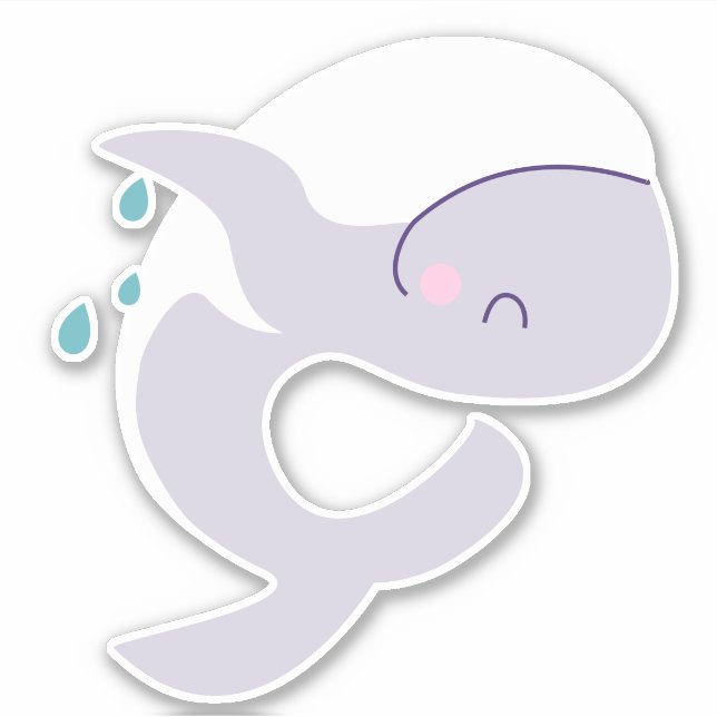 Sticker Graphique de baleine à sauter mûr (Devant)