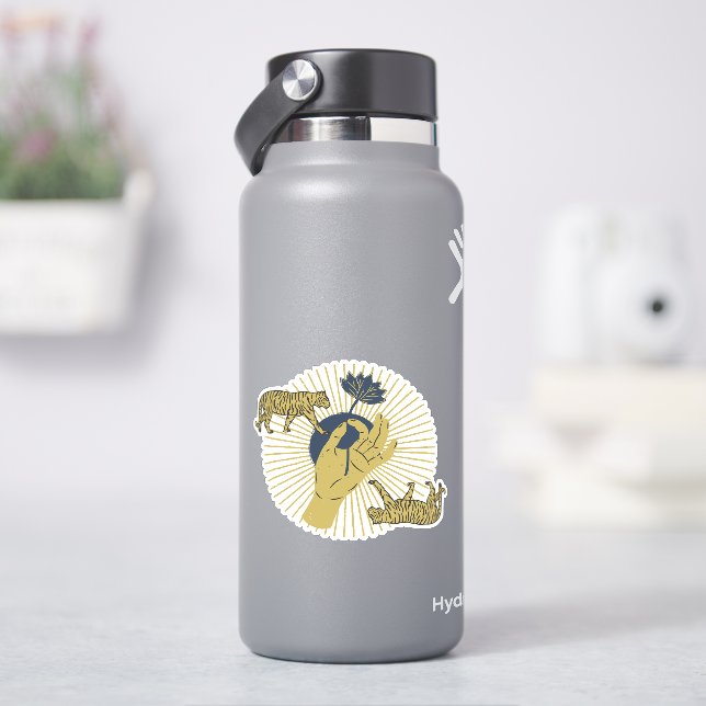Sticker Graphique de Boho Tigre et Sunburst (HydroFlask)