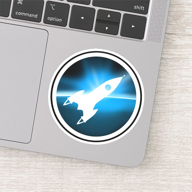 Sticker Graphique de navire à fusée rétro (Détail)