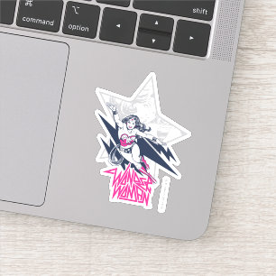 Sticker Graphique de personnage volant Glam Rock Wonder Wo