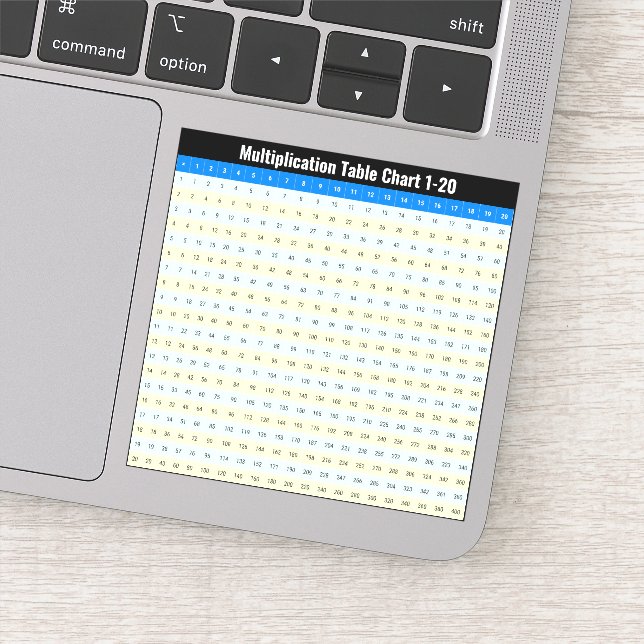 Sticker Graphique de tableaux de 1 à 20 heures de multipli (Détail)