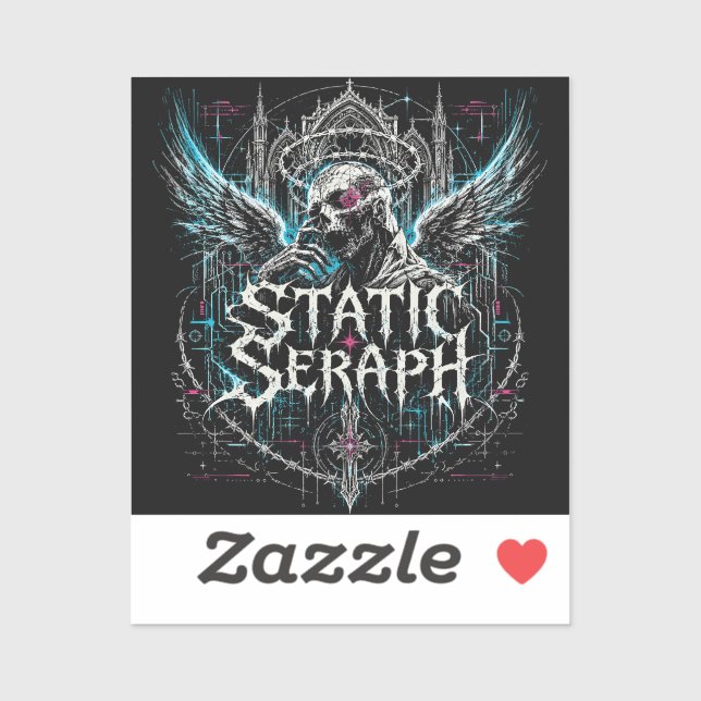 Sticker Graphique gothique cyberpunk statique de Séraphin (Feuille)