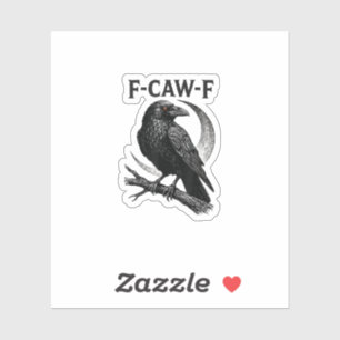 Sticker Graphique Rétro de Corbeau Drôle F-Caw-F