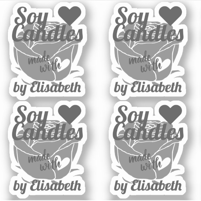 Sticker Graphique Rose gris chic fait avec bougies de soja (Devant)