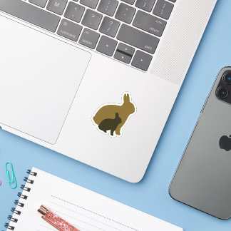 Sticker Graphique vectoriel Mama bunny et Little Bunny