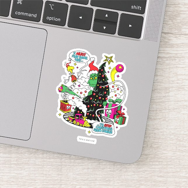 Sticker Graphisme coloré de Noël de Grinch (Détail)