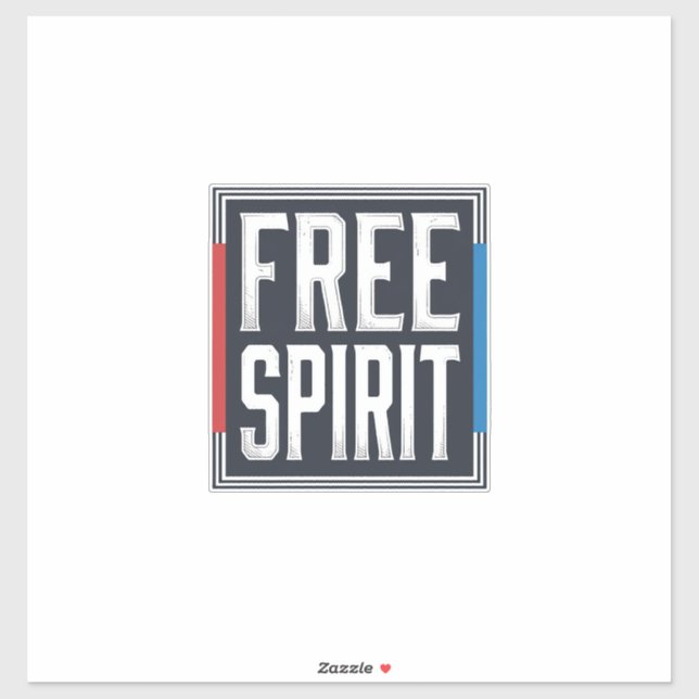Sticker Graphisme de boîte Esprit libre patriotique vintag (Feuille)