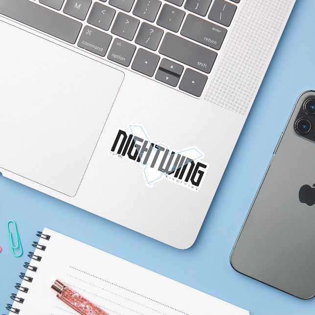Sticker Graphisme de nom Hi-Tech Nightwing (Ordinateur portable avec iPhone)