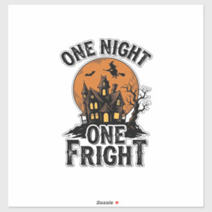 Sticker Graphisme de sorcière de lune de Halloween hanté v