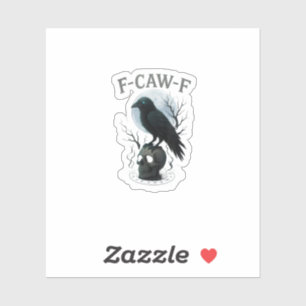 Sticker Graphisme Halloween crâne de corbeau corneille got