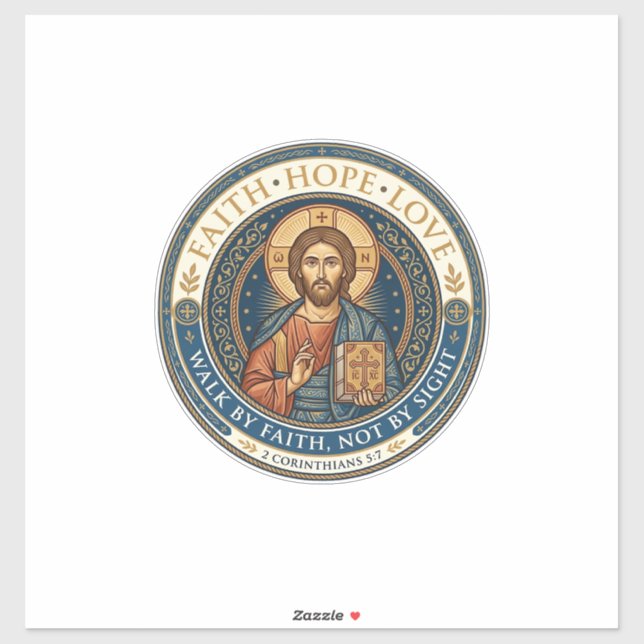 Sticker Graphisme Spiritualité Contemplative Monastique Jé (Feuille)